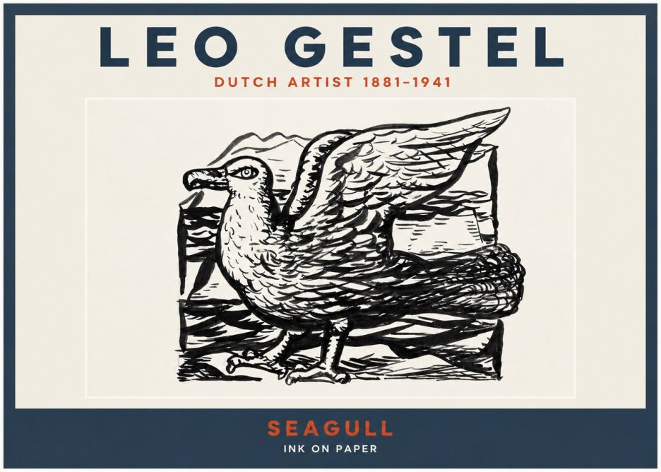 Leo Gestel Seagull No2 - Póster