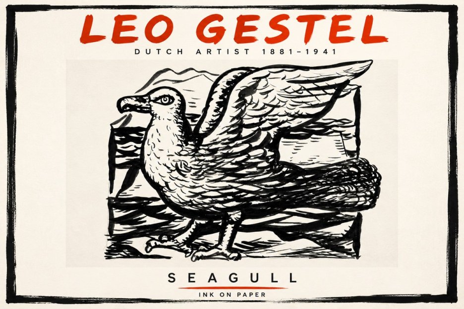 Leo Gestel Seagull No3 - Póster