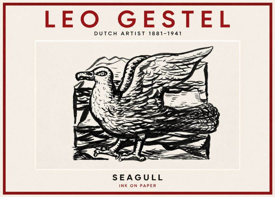 Leo Gestel Seagull No4 - Póster