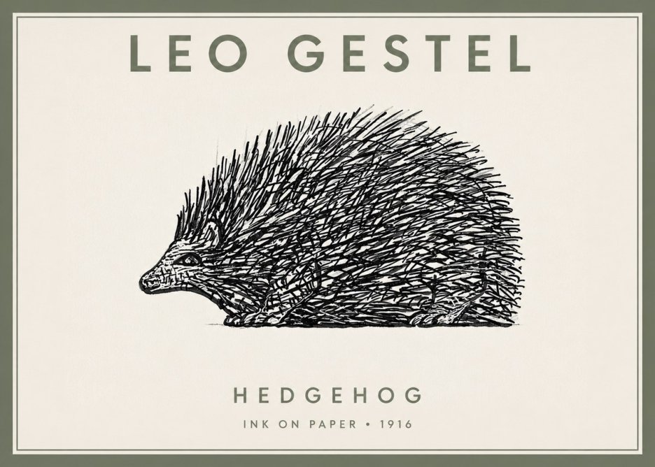 Leo Gestel Hedgehog No2 - Póster
