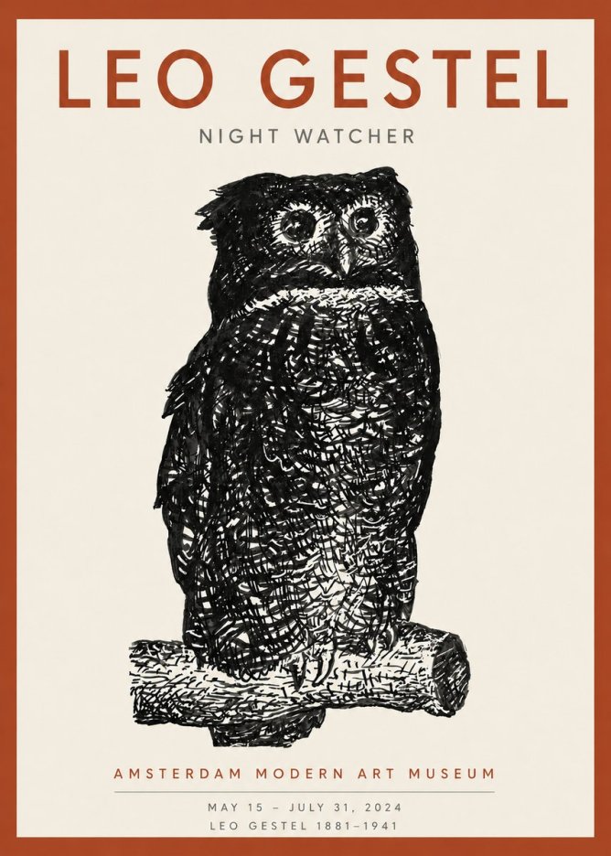 Leo Gestel Night Watcher No4 - Póster