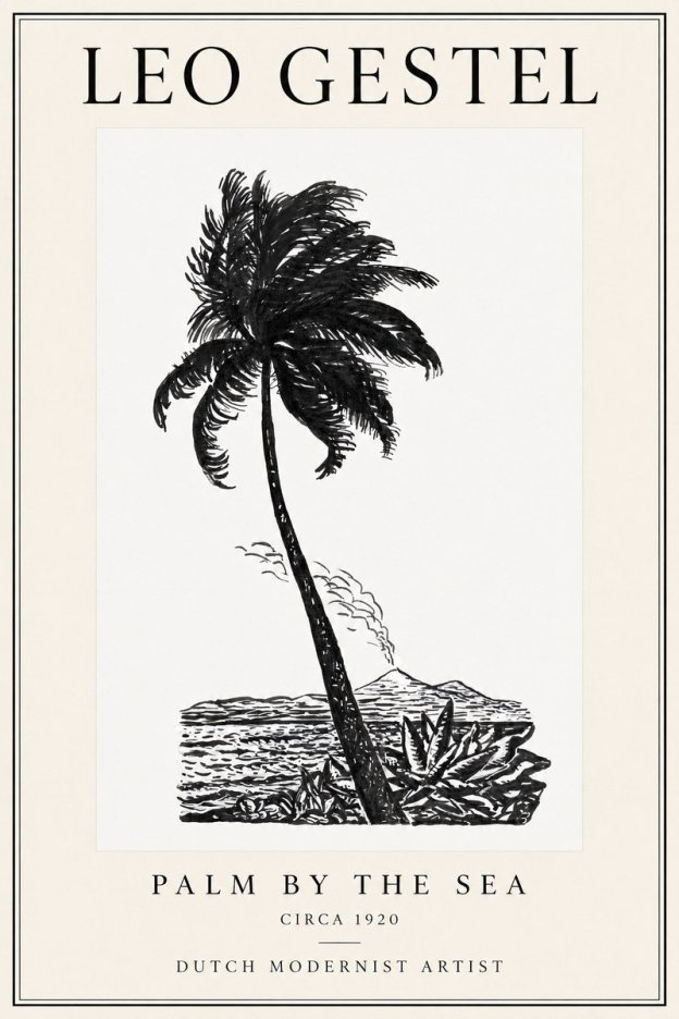 Leo Gestel Palm by the Sea No1 - Póster