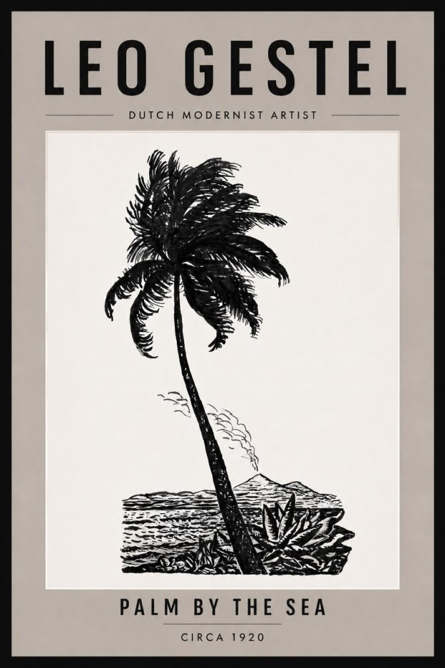 Leo Gestel Palm by the Sea No4 - Póster