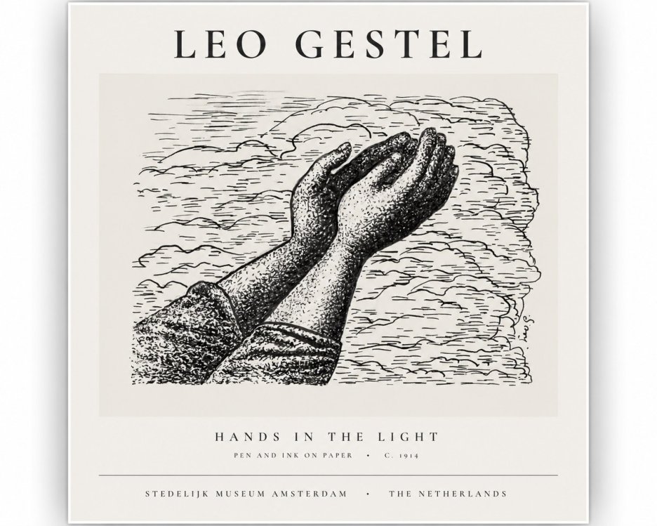 Leo Gestel Hands in the Light No1 - Póster