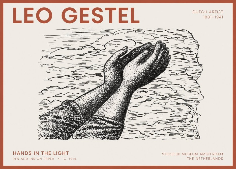 Leo Gestel Hands in the Light No2 - Póster