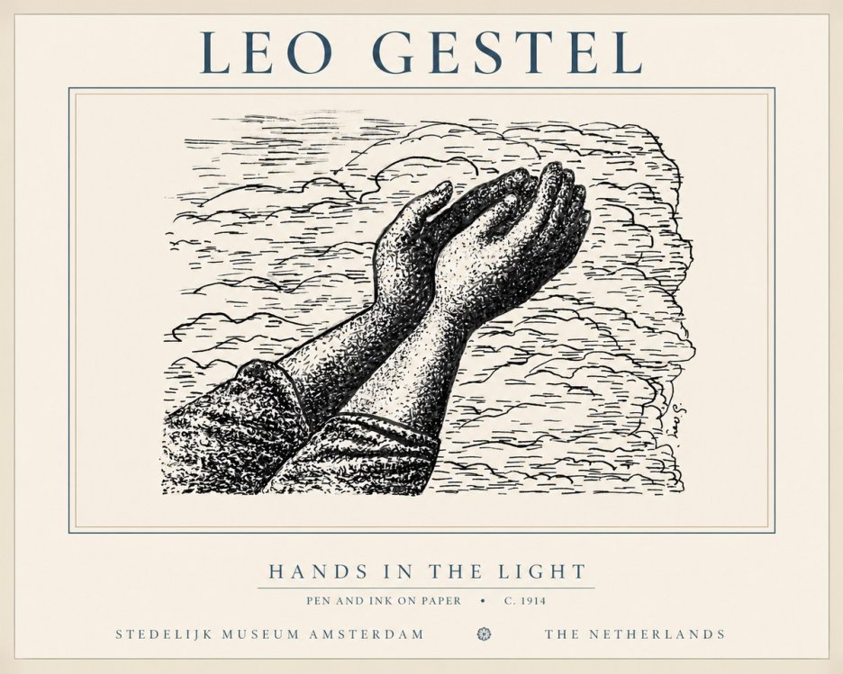 Leo Gestel Hands in the Light No3 - Póster