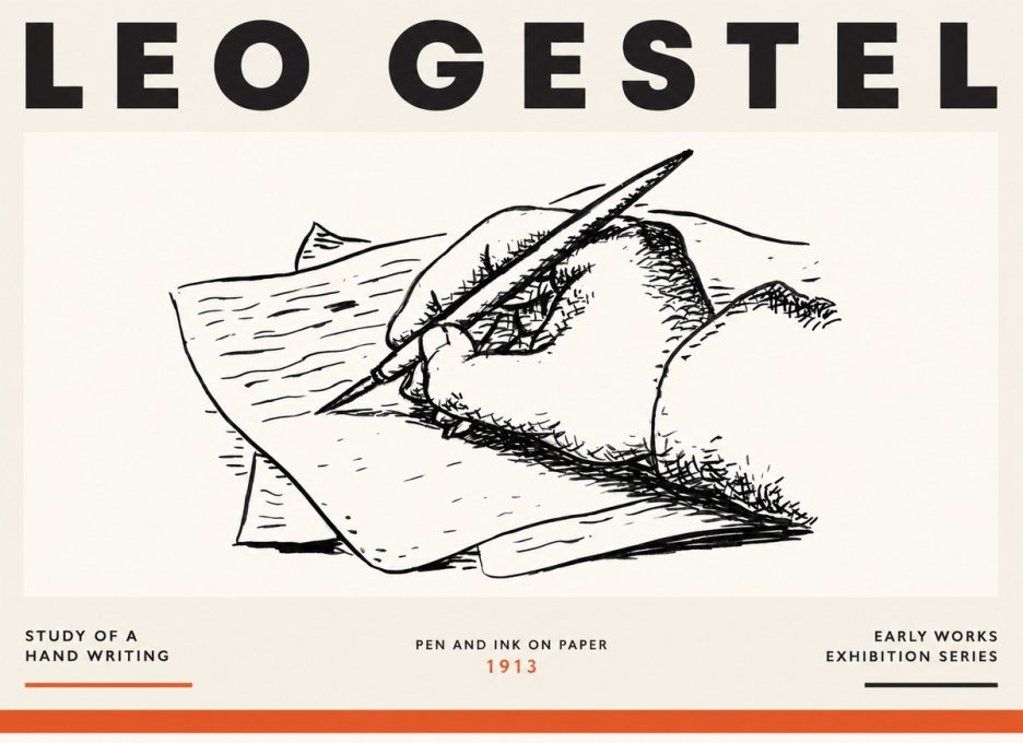 Leo Gestel Study of a Hand Writing No2 - Póster