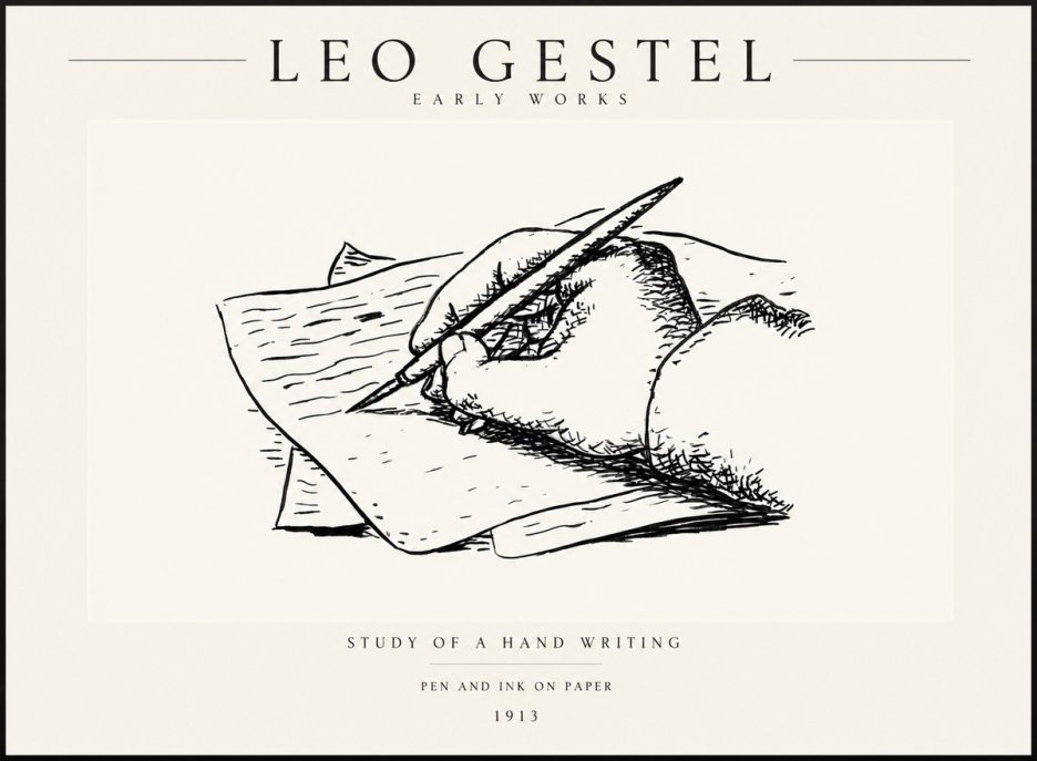 Leo Gestel Study of a Hand Writing No3 - Póster