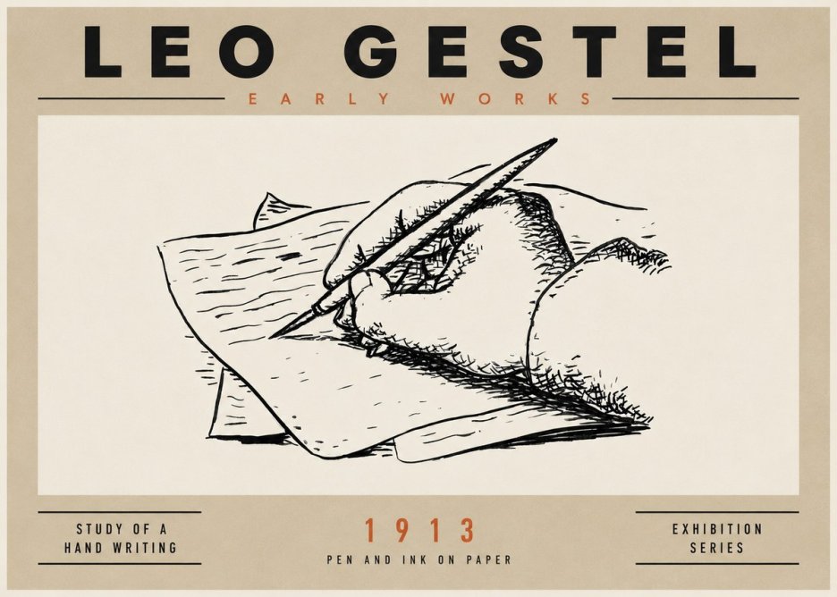 Leo Gestel Study of a Hand Writing No4 - Póster