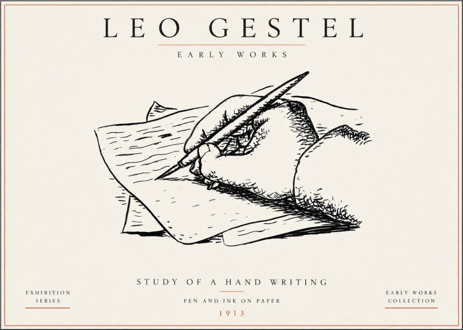 Leo Gestel Study of a Hand Writing No5 - Póster