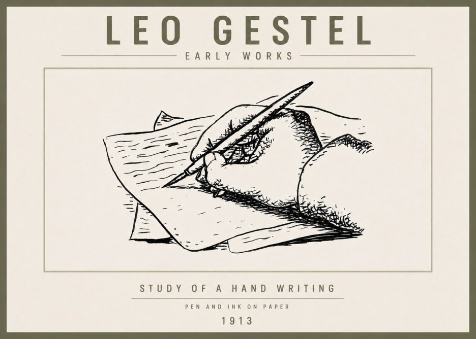 Leo Gestel Study of a Hand Writing No6 - Póster