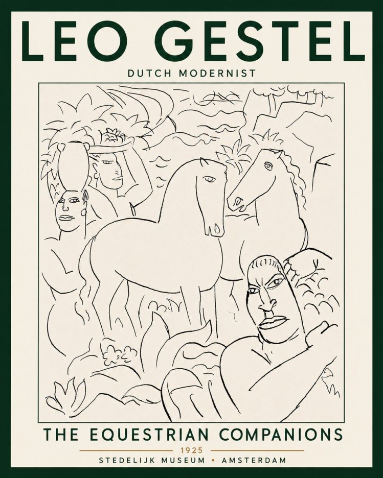Leo Gestel The Equestrian Companions No5 - Póster
