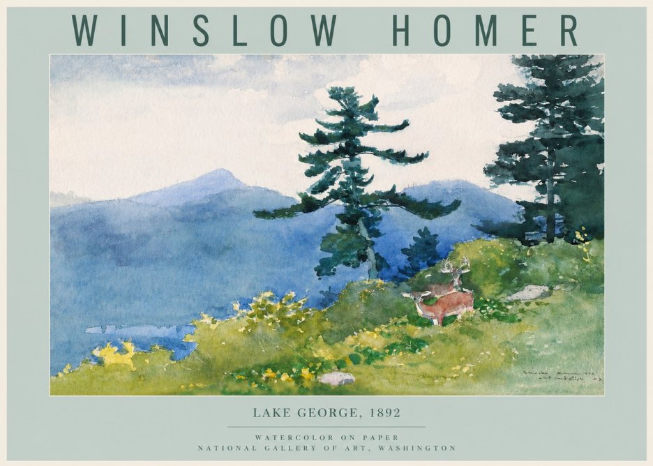 Winslow Homer Lake George, 1892 No2 - Póster