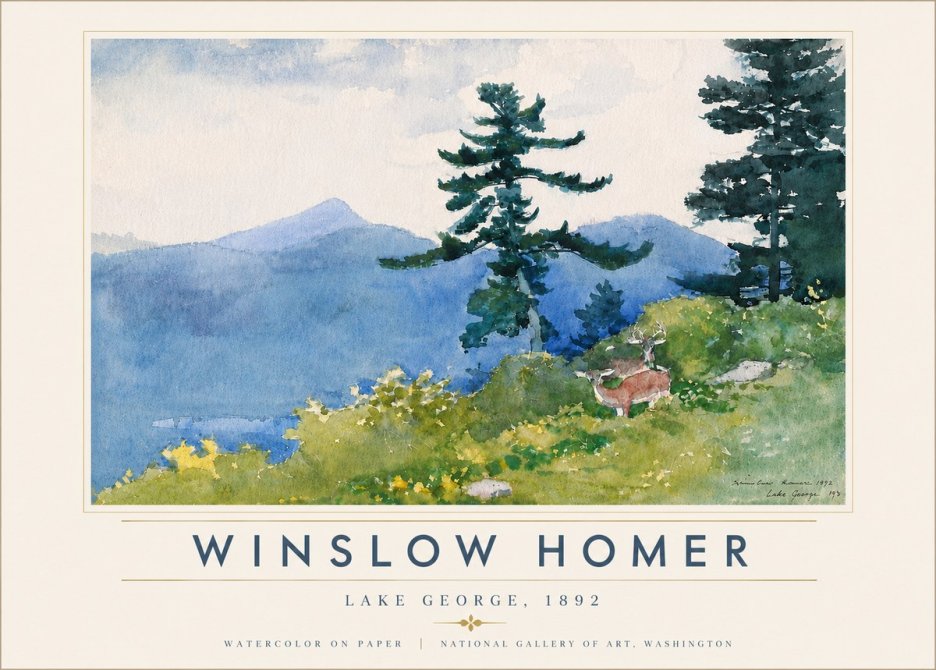 Winslow Homer Lake George, 1892 No5 - Póster