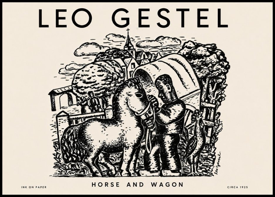 Leo Gestel Horse and Wagon No4 - Póster