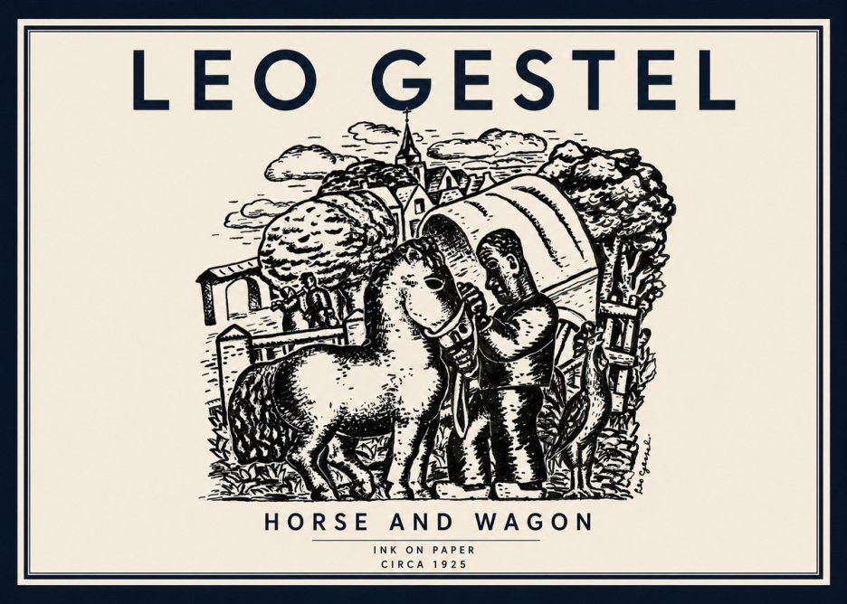 Leo Gestel Horse and Wagon No6 - Póster