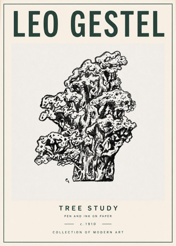 Leo Gestel Tree Study No4 - Póster
