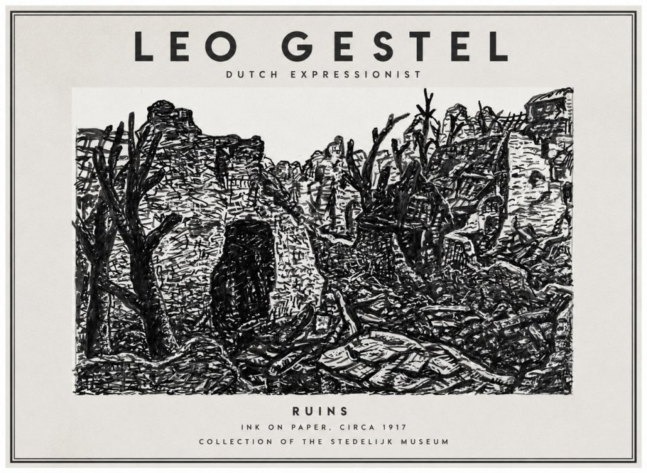 Leo Gestel Ruins No1 - Póster