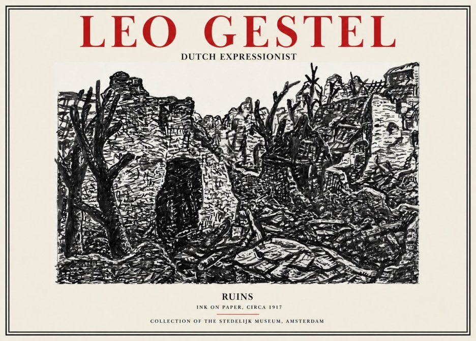 Leo Gestel Ruins No2 - Póster