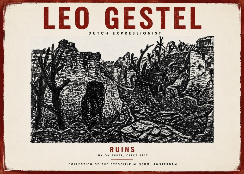 Leo Gestel Ruins No6 - Póster