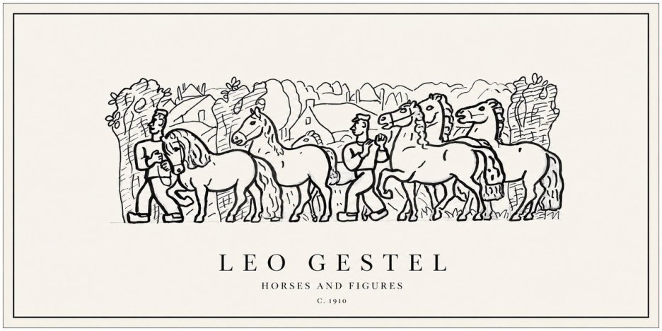 Leo Gestel Horses and Figures No1 - Póster