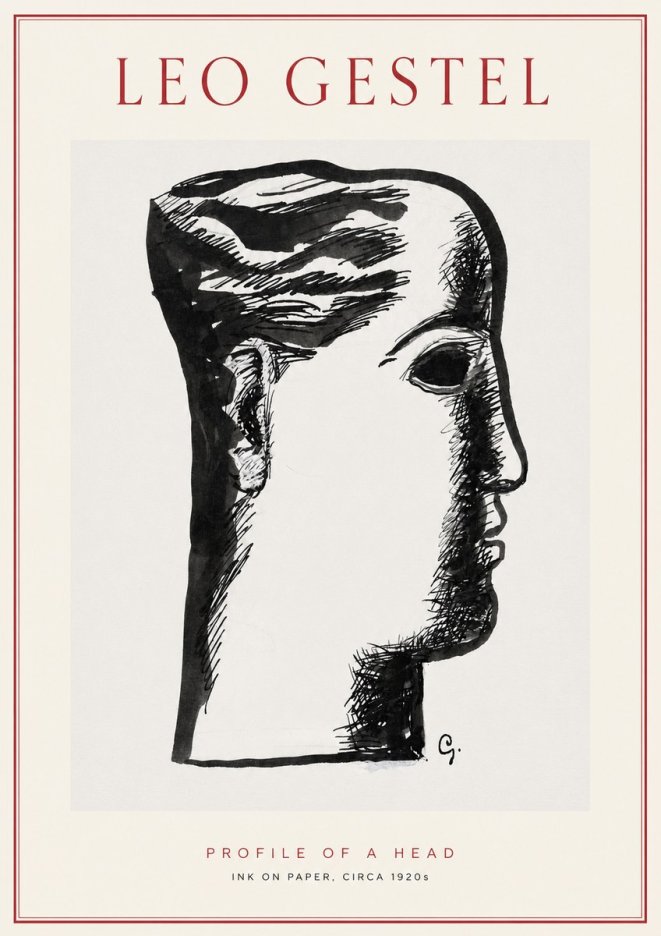 Leo Gestel Profile of a Head No2 - Póster