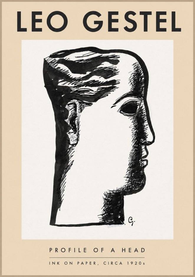 Leo Gestel Profile of a Head No3 - Póster