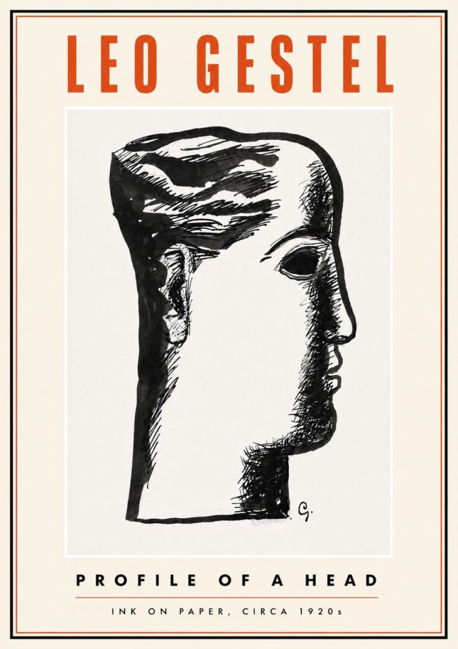 Leo Gestel Profile of a Head No5 - Póster