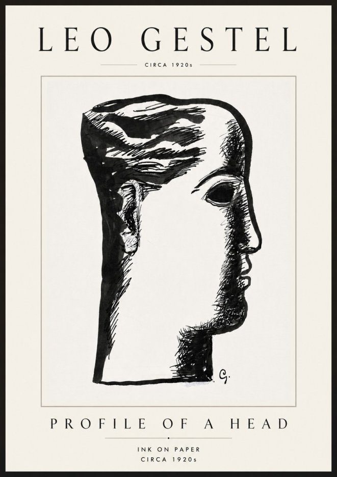 Leo Gestel Profile of a Head No6 - Póster