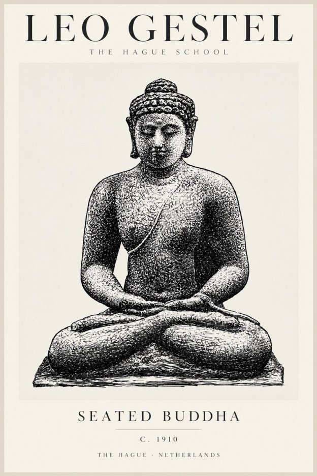 Leo Gestel Seated Buddha No2 - Póster