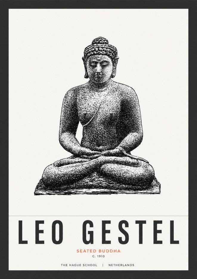Leo Gestel Seated Buddha No3 - Póster