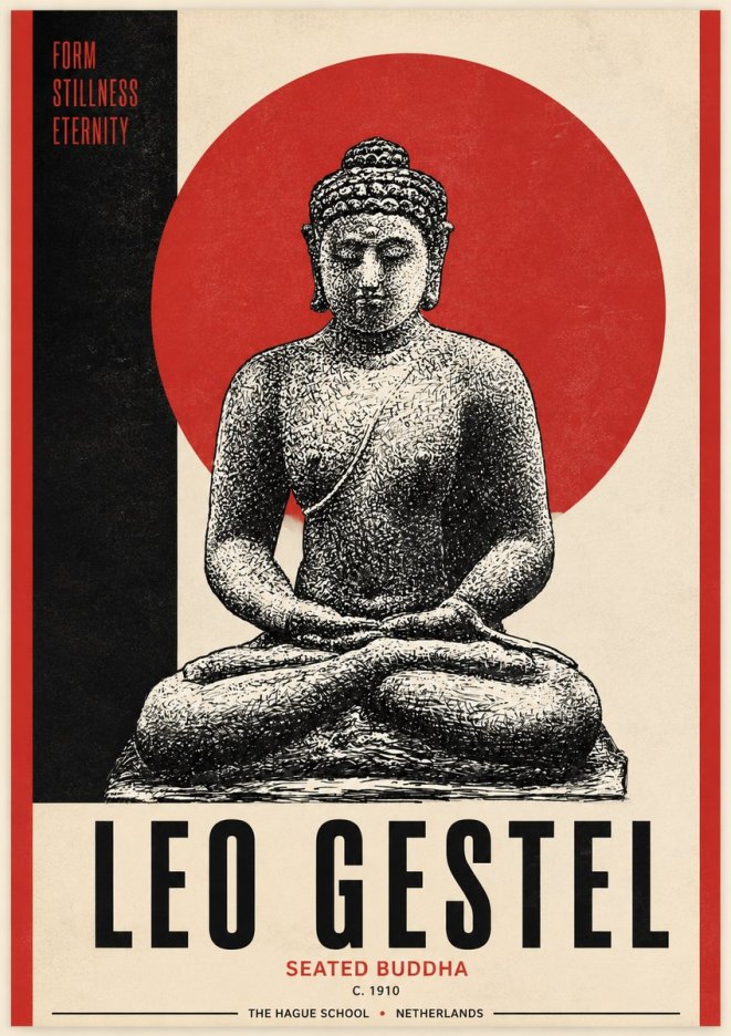 Leo Gestel Seated Buddha No4 - Póster
