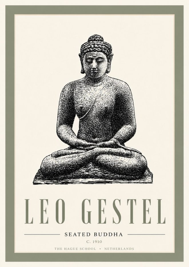 Leo Gestel Seated Buddha No6 - Póster