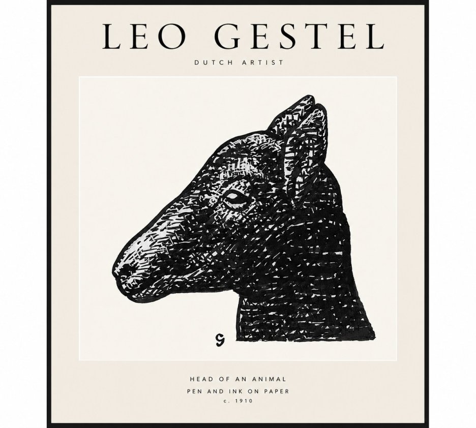 Leo Gestel Head of an Animal No1 - Póster