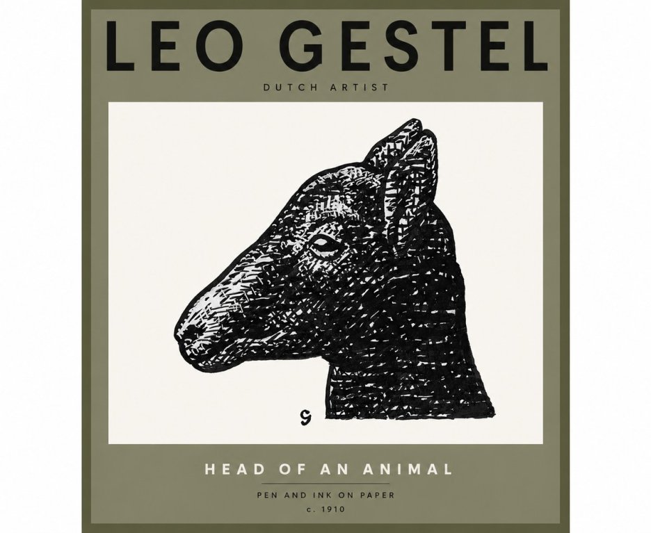 Leo Gestel Head of an Animal No3 - Póster