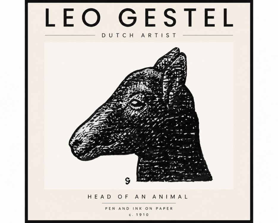 Leo Gestel Head of an Animal No4 - Póster