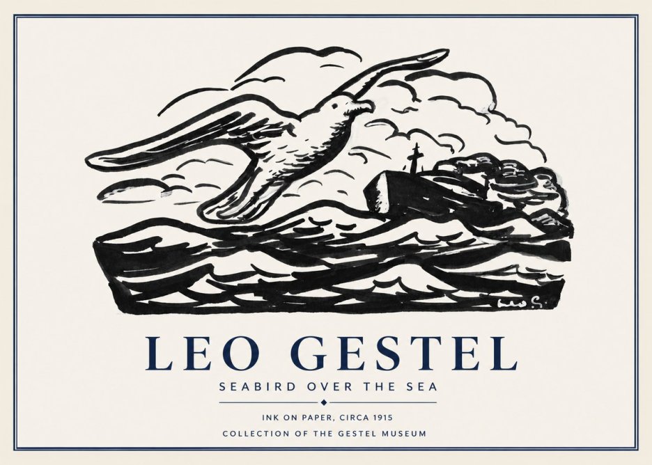 Leo Gestel Seabird over the Sea No2 - Póster