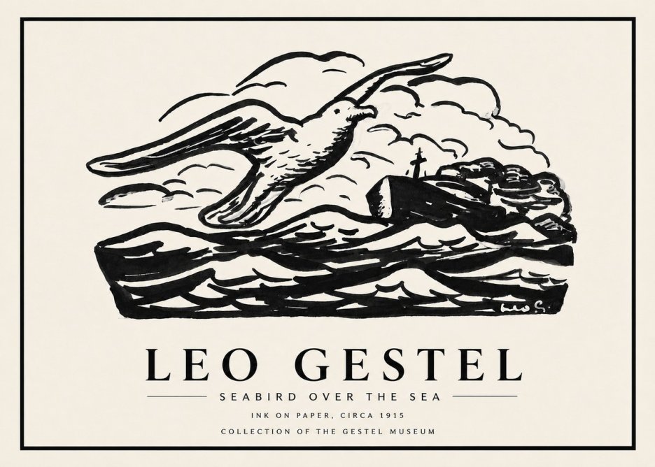 Leo Gestel Seabird over the Sea No4 - Póster