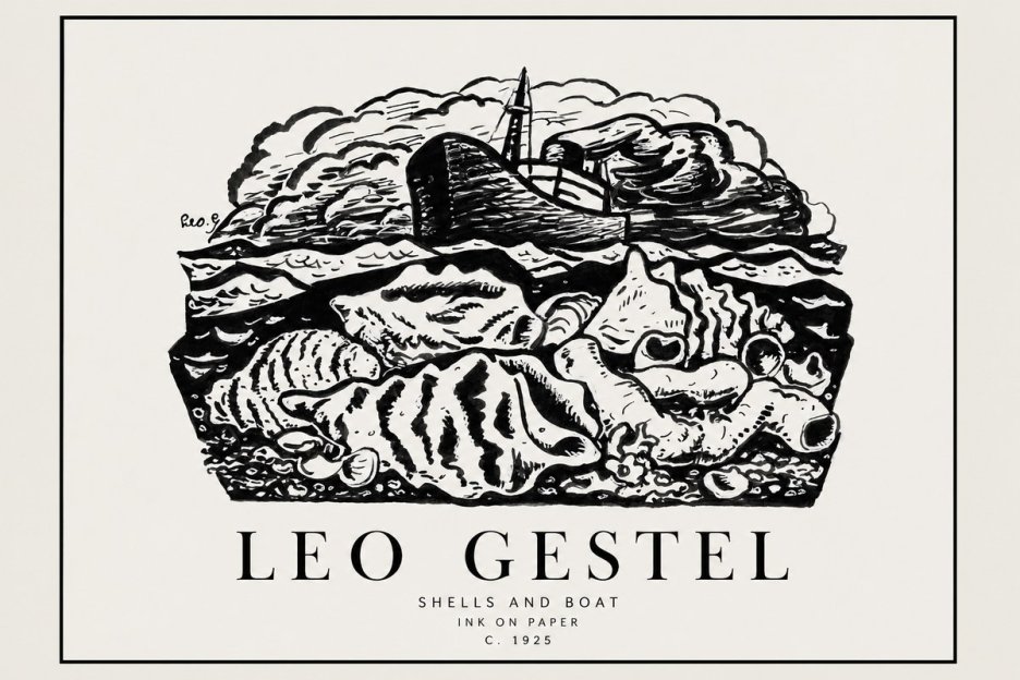 Leo Gestel Shells and Boat No1 - Póster