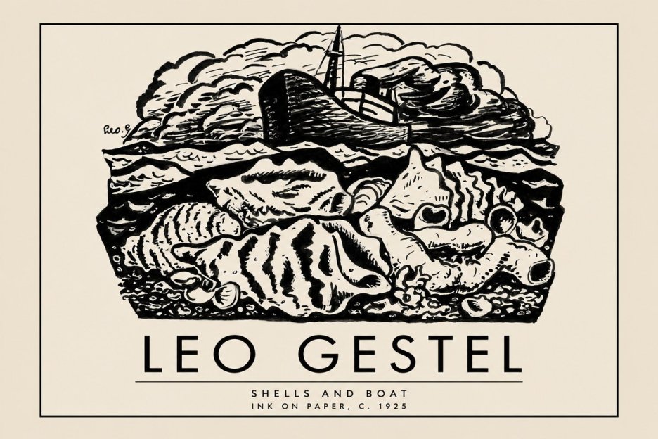 Leo Gestel Shells and Boat No2 - Póster
