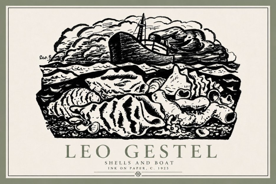 Leo Gestel Shells and Boat No6 - Póster