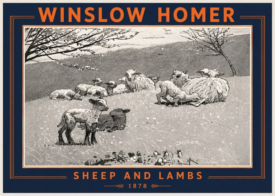 Winslow Homer Sheep and Lambs No3 - Póster