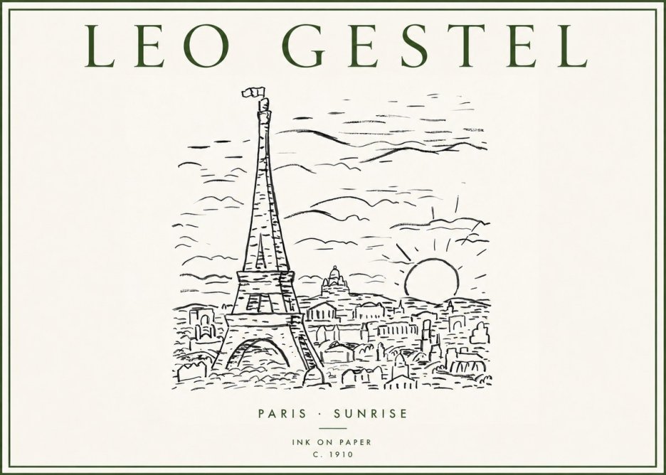 Leo Gestel Paris Sunrise No3 - Póster