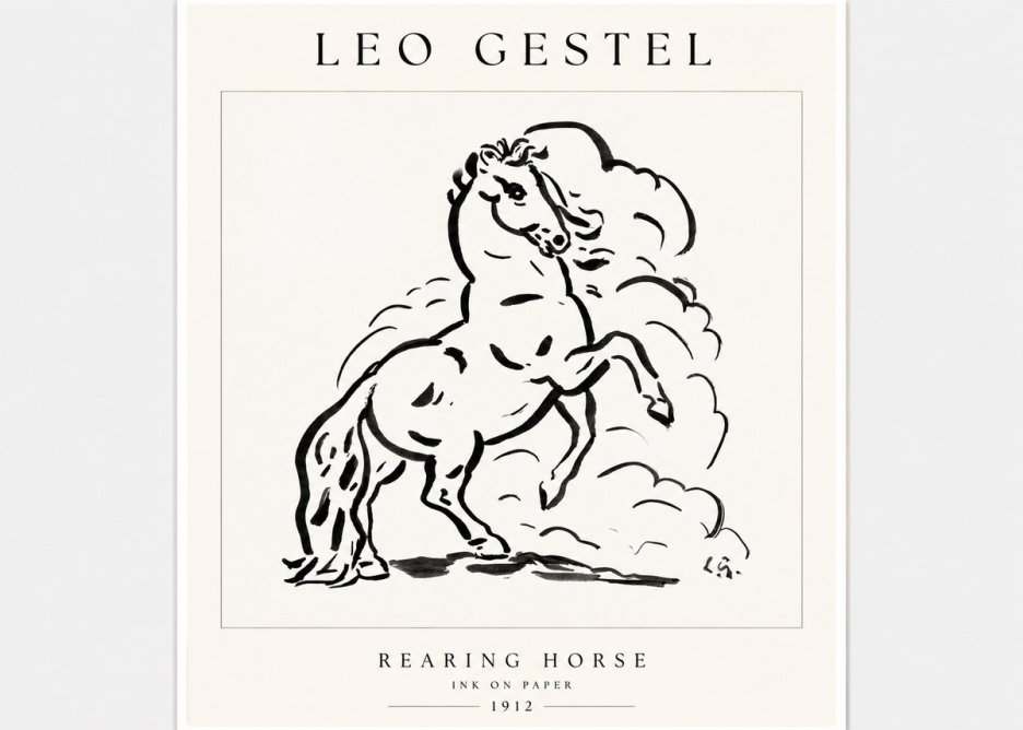 Leo Gestel Rearing Horse No1 - Póster