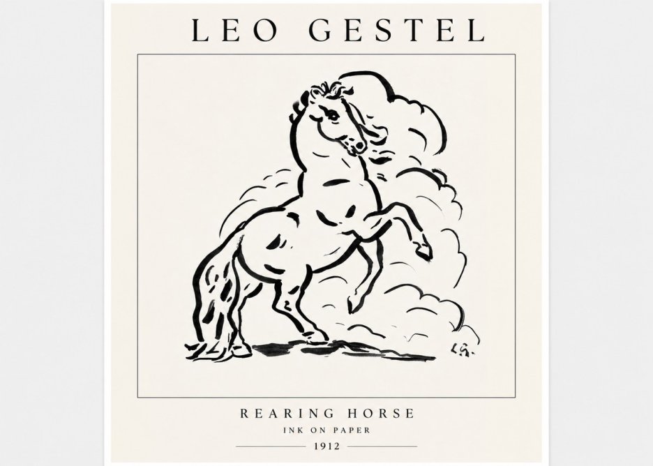 Leo Gestel Rearing Horse No3 - Póster