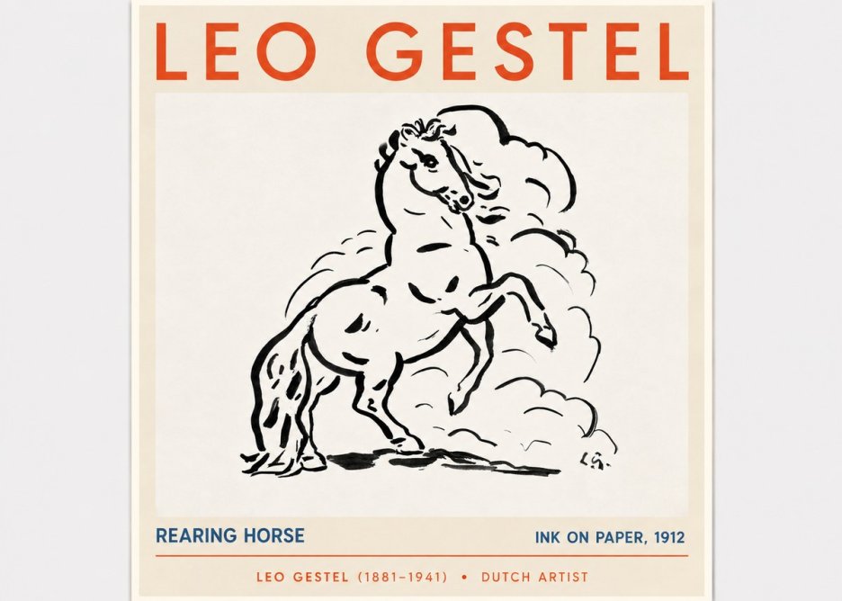 Leo Gestel Rearing Horse No5 - Póster