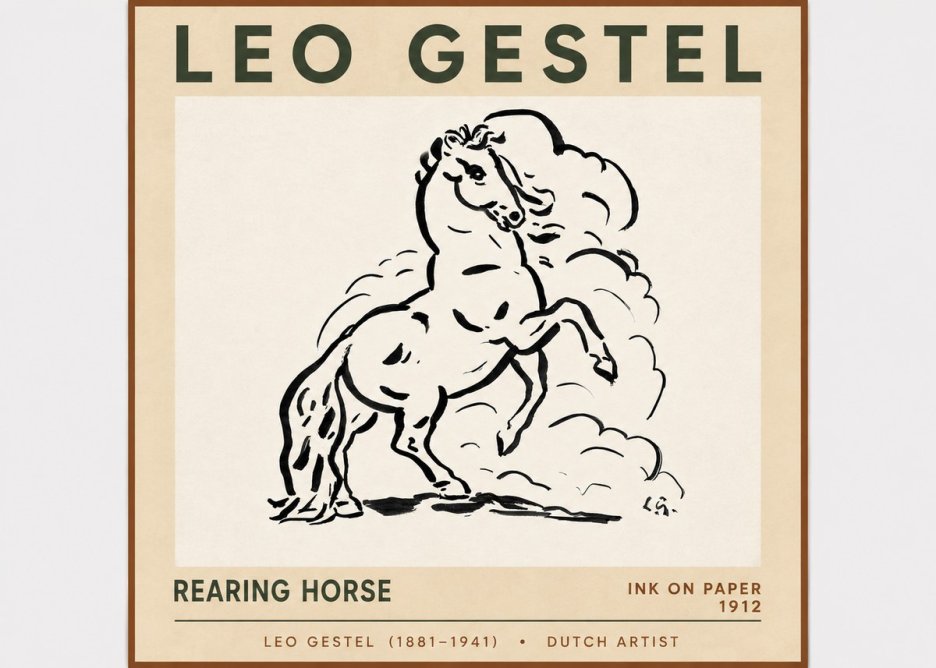 Leo Gestel Rearing Horse No6 - Póster