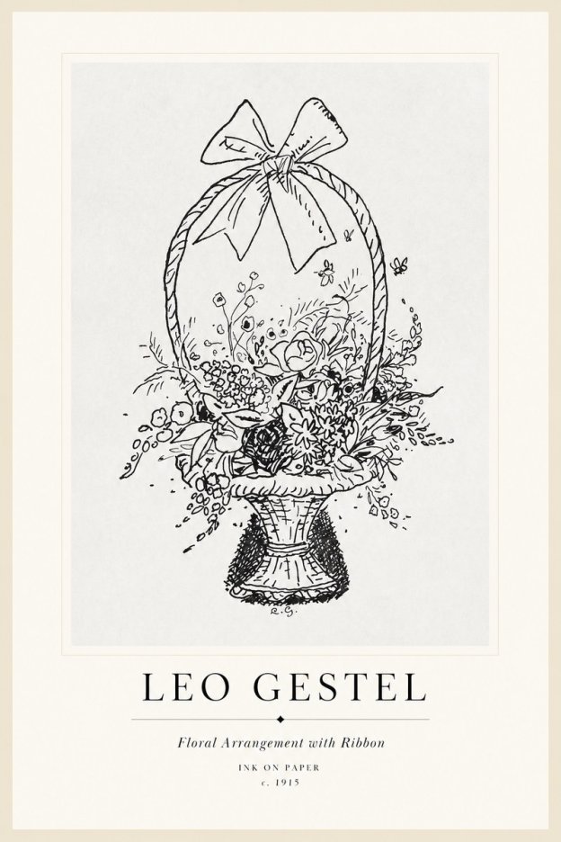 Leo Gestel Floral Arrangement with Ribbon No1 - Póster