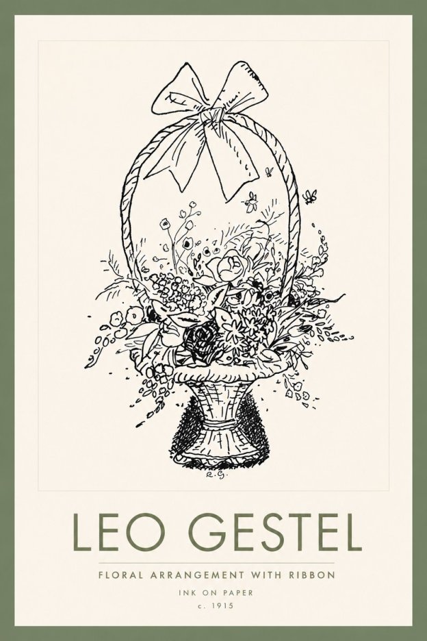 Leo Gestel Floral Arrangement with Ribbon No2 - Póster