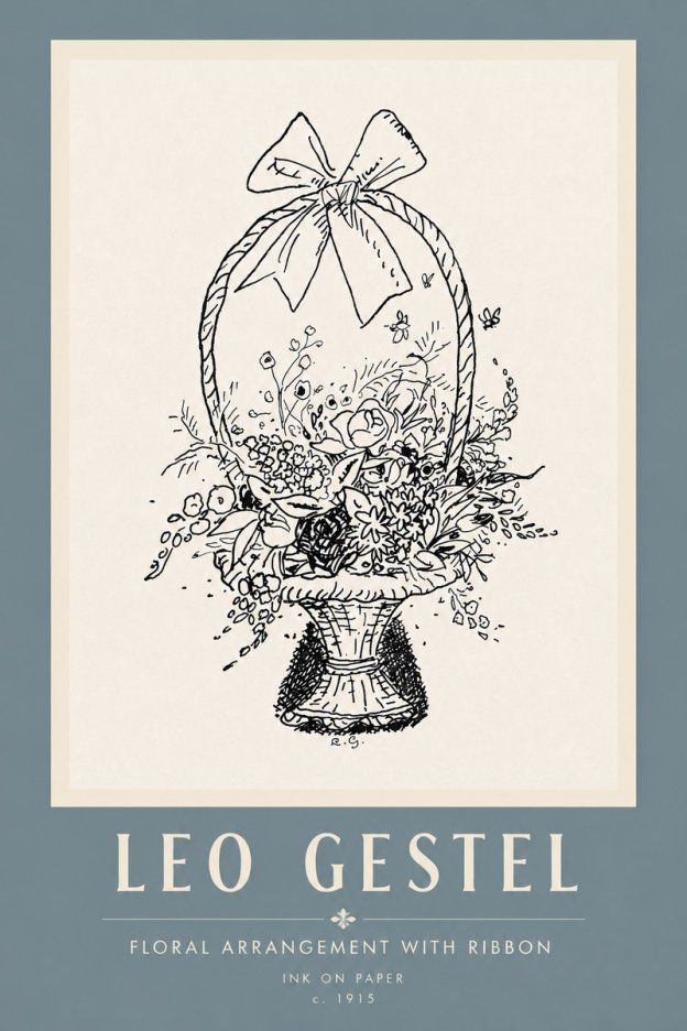 Leo Gestel Floral Arrangement with Ribbon No5 - Póster